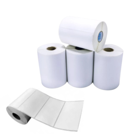 Kit com 5 Rolos de Etiqueta Adesiva Papel Couchê 100x70