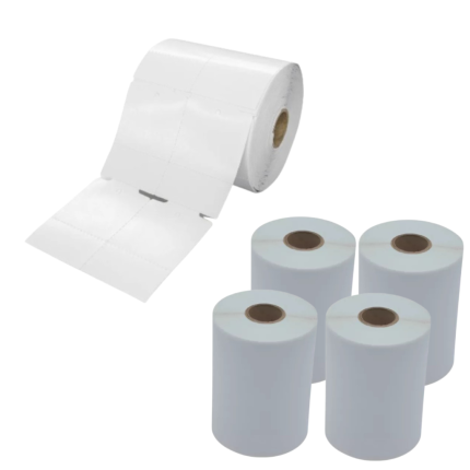 Kit com 5 Rolos de Etiqueta Adesiva TAG Papel Couchê 50x70x2