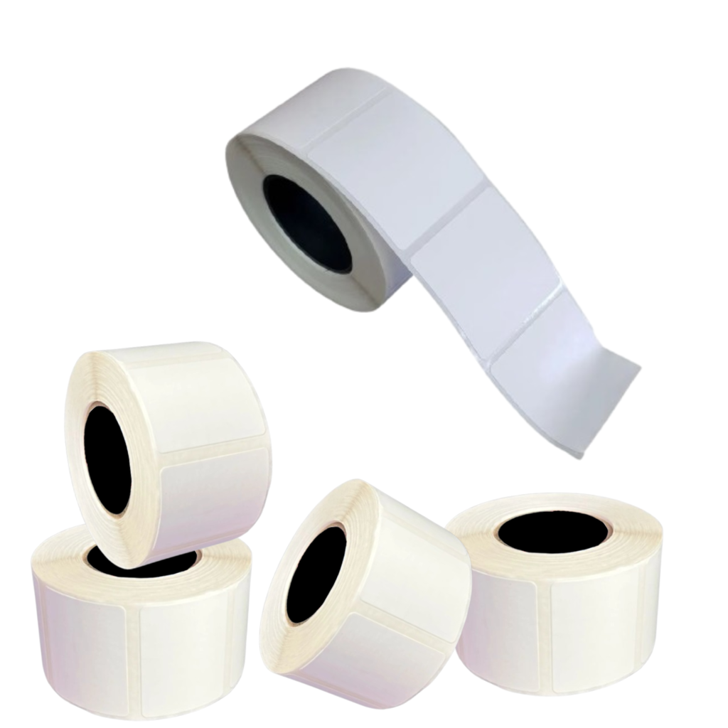 5rl-d71da93dedf114256c17345009789421-1024-1024 Kit com 5 Rolos de Etiqueta Adesiva para Balança Papel Couchê Térmico 40x40 - Imagem 1