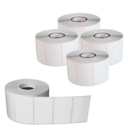 Kit com 5 Rolos de Etiqueta Adesiva BOPP Fosco 50x30