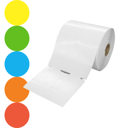 Kit com 5 Rolos de Etiqueta Adesiva TAG Papel Couchê 50x70x2