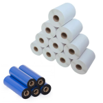 Kit com 10 Rolos de Etiqueta Adesiva Papel Couchê Removível 33x21x3 + 5 Ribbon Cera